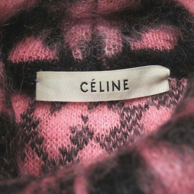セリーヌ CELINE イタリア製 モヘアレオパードタートルネックニット 2 3Z89 5637 XS ピンク セーター 長袖 プルオーバー フィービー・ファイロ |  | 02