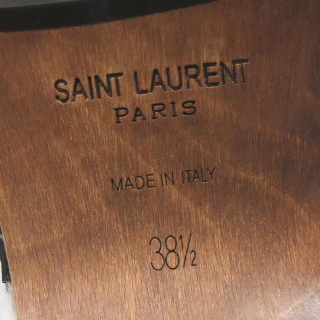 サンローランパリ SAINT LAURENT PARIS イタリア製 ポニーヘア スタッズサボサンダル 377968 38.5(25cm-25.5cm) ブラック クロッグ ミュール シューズ |  | 11