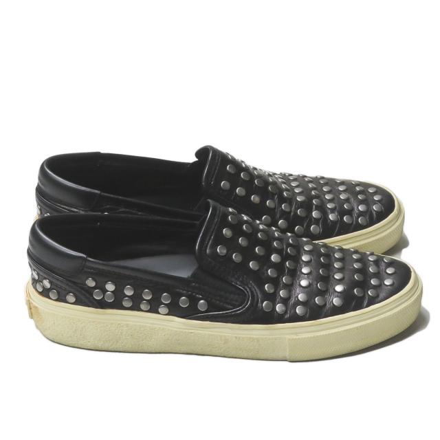 SAINT LAURENT PARIS サンローランパリ シルバースタッズレザースリッポン 366783 36(23cm) ブラック スニーカー シューズ lm2376 |  | 03