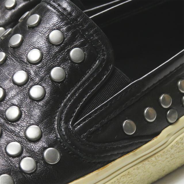 SAINT LAURENT PARIS サンローランパリ シルバースタッズレザースリッポン 366783 36(23cm) ブラック スニーカー シューズ lm2376 |  | 05