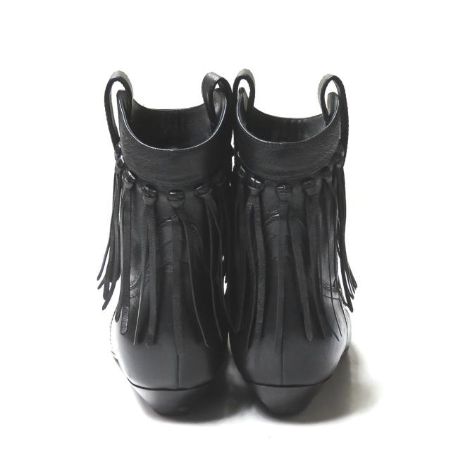 SAINT LAURENT PARIS サンローランパリ イタリア製 フリンジウエスタンショートブーツ 395496 35 ブラック レザー シューズ lm2377 |  | 02