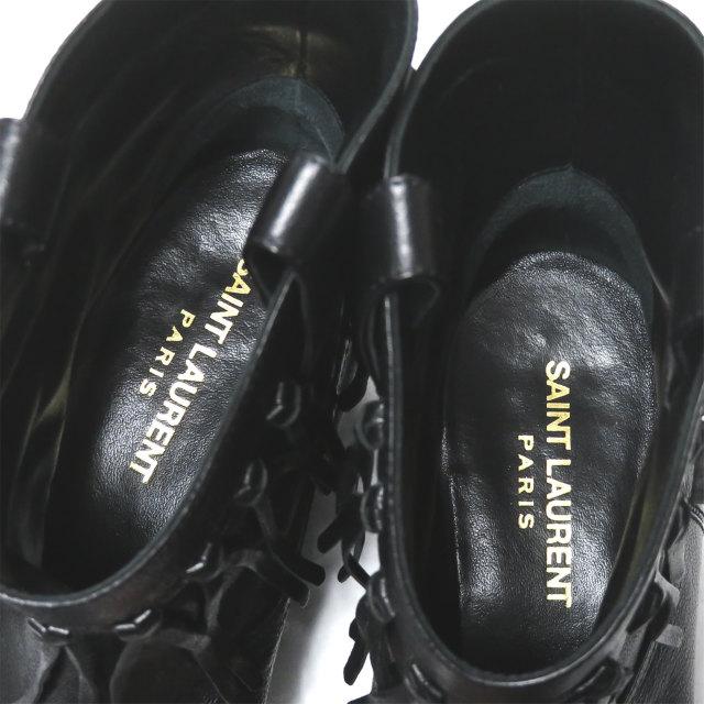 SAINT LAURENT PARIS サンローランパリ イタリア製 フリンジウエスタンショートブーツ 395496 35 ブラック レザー シューズ lm2377 |  | 04