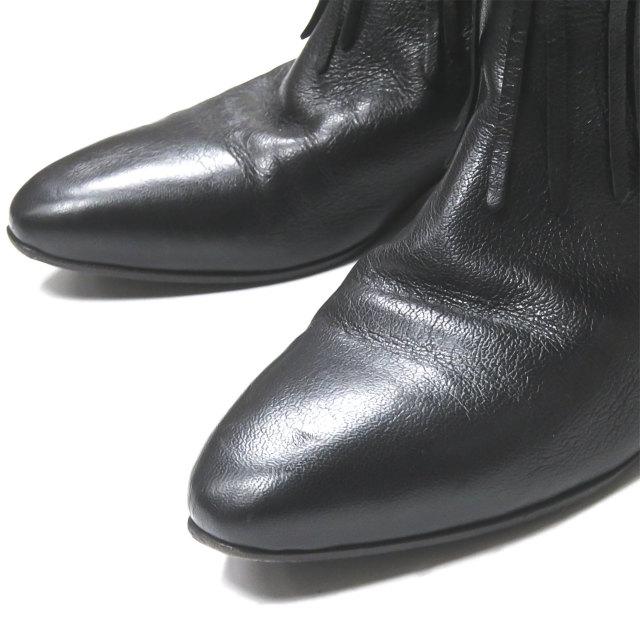 SAINT LAURENT PARIS サンローランパリ イタリア製 フリンジウエスタンショートブーツ 395496 35 ブラック レザー シューズ lm2377 |  | 07