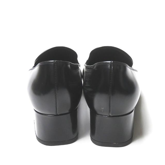 サンローランパリ SAINT LAURENT PARIS イタリア製 タッセルヒールローファー 366783 38(24cm) ブラック ベイビーズ レザー スクエアトゥ シューズ |  | 02