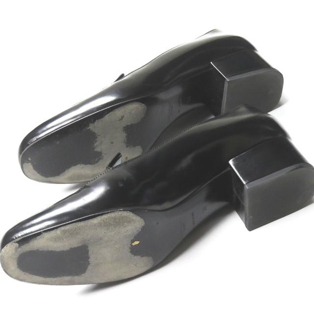 サンローランパリ SAINT LAURENT PARIS イタリア製 タッセルヒールローファー 366783 38(24cm) ブラック ベイビーズ レザー スクエアトゥ シューズ |  | 09