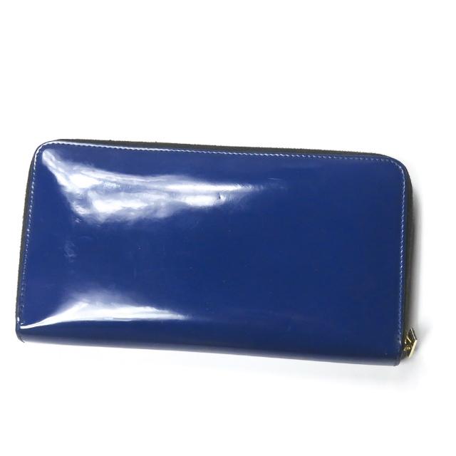 CELINE セリーヌ パテントレザーロングウォレット ブルー エナメル ラウンドジップ 長財布 lm2441 |  | 01