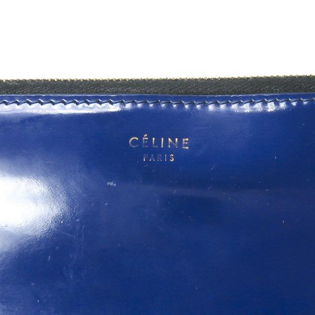 CELINE セリーヌ パテントレザーロングウォレット ブルー エナメル ラウンドジップ 長財布 lm2441 |  | 03