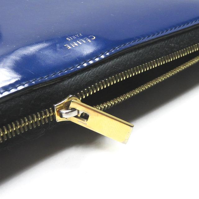 CELINE セリーヌ パテントレザーロングウォレット ブルー エナメル ラウンドジップ 長財布 lm2441 |  | 04