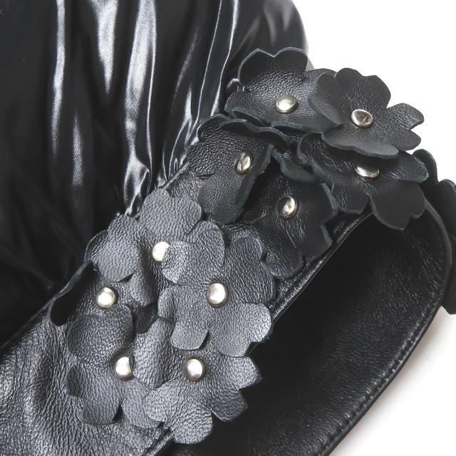 MONCLER GENIUS x noir kei ninomiya モンクレールジーニアス ノワール ケイ ニノミヤ 18AW ONYX オニキス D209F4531280 68950 1 ブラック フラワー アップリケ ショートスリーブ ダウンジャケット アウター【中古】【MONCLER GENIUS × noir kei ninomiya】 MONCLER GENIUS x noir kei ninomiya モンクレールジーニアス ケイ