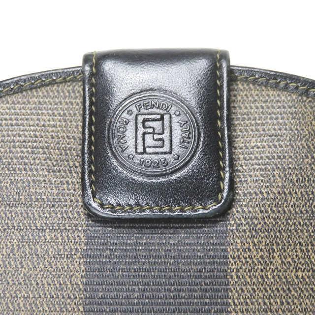 フェンディ FENDI ?ペカン 二つ折り財布 2804-1223 ブラック ストライプ PVC レザー |  | 02