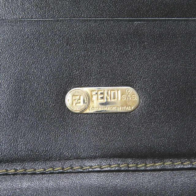フェンディ FENDI ?ペカン 二つ折り財布 2804-1223 ブラック ストライプ PVC レザー |  | 05