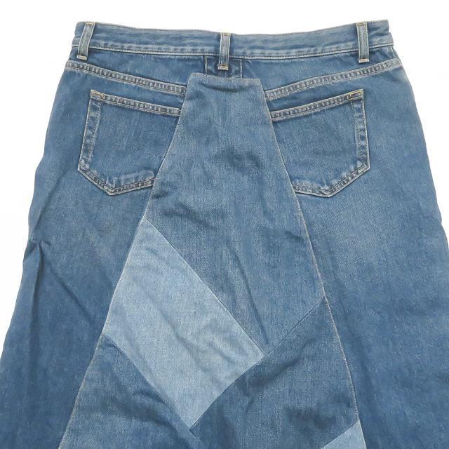 SAINT LAURENT PARIS サンローランパリ イタリア製 パッチワークデニムロングスカート 374815 Y452G 30 ブルー Aライン カットオフ lm2506 |  | 05