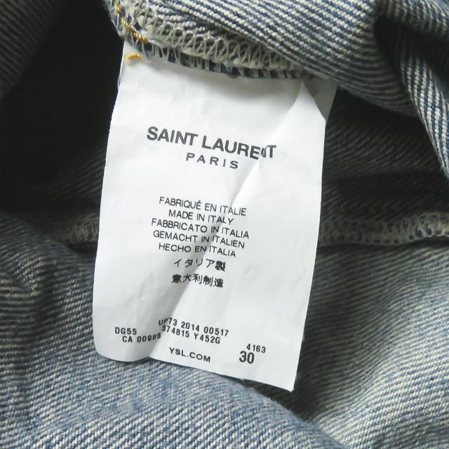 SAINT LAURENT PARIS サンローランパリ イタリア製 パッチワークデニムロングスカート 374815 Y452G 30 ブルー Aライン カットオフ lm2506 |  | 08