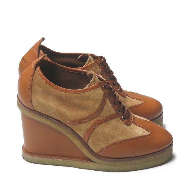 CELINE セリーヌ イタリア製 MANON ウェッジソールレースアップシューズ RM1129 39(26cm) ブラウン マノン レザー/スエード lm2522 |  | 02