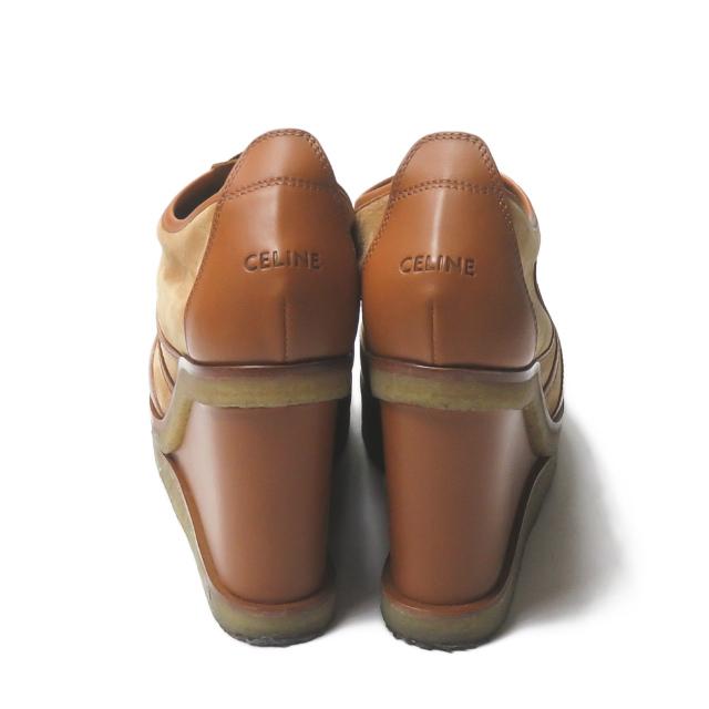 CELINE セリーヌ イタリア製 MANON ウェッジソールレースアップシューズ RM1129 39(26cm) ブラウン マノン レザー/スエード lm2522 |  | 03