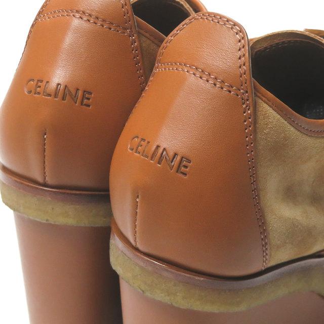 CELINE セリーヌ イタリア製 MANON ウェッジソールレースアップシューズ RM1129 39(26cm) ブラウン マノン レザー/スエード lm2522 |  | 08