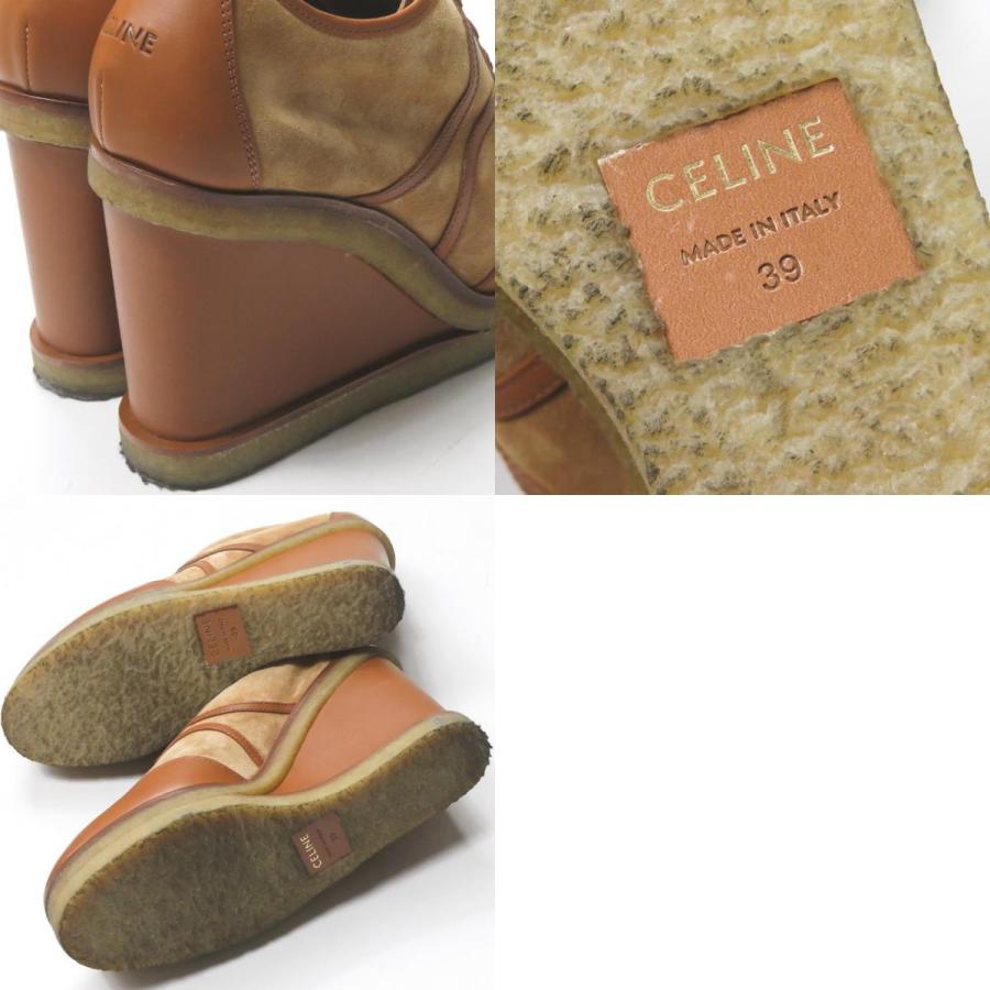 CELINE セリーヌ イタリア製 MANON ウェッジソールレースアップシューズ RM1129 39(26cm) ブラウン マノン レザー/スエード lm2522 |  | 09