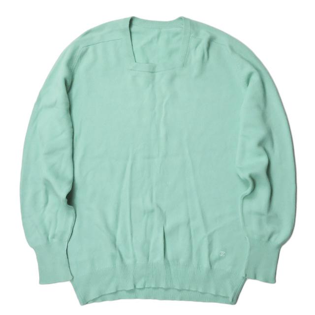 シャネル CHANEL ココマーク スクエアネックニット L程度 グリーン セーター プルオーバー トップス | 