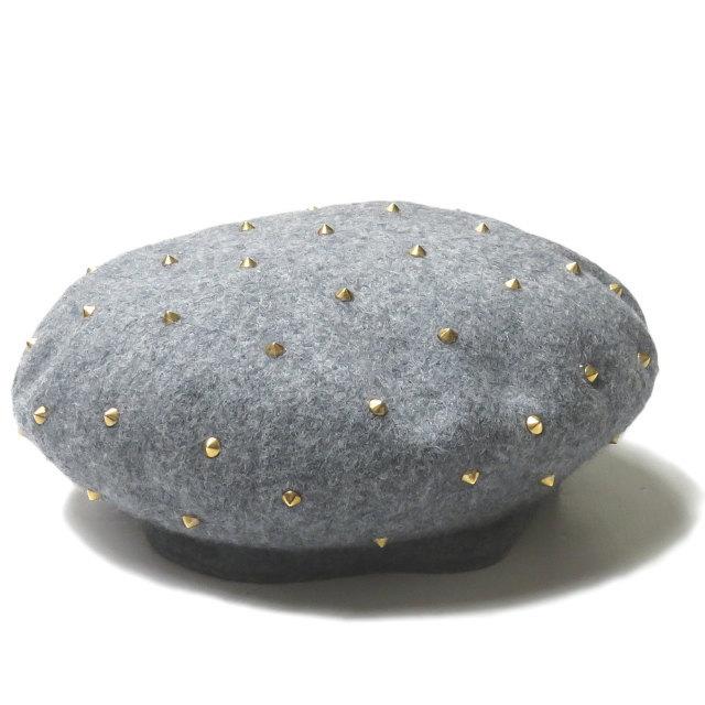 グッチ GUCCI イタリア製 ウールスタッズベレー帽 296760 F7DOT L(内周約59cm) グレー 帽子 |  | 01