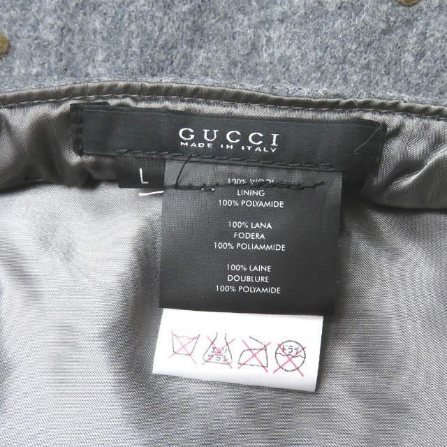 グッチ GUCCI イタリア製 ウールスタッズベレー帽 296760 F7DOT L(内周約59cm) グレー 帽子 |  | 04