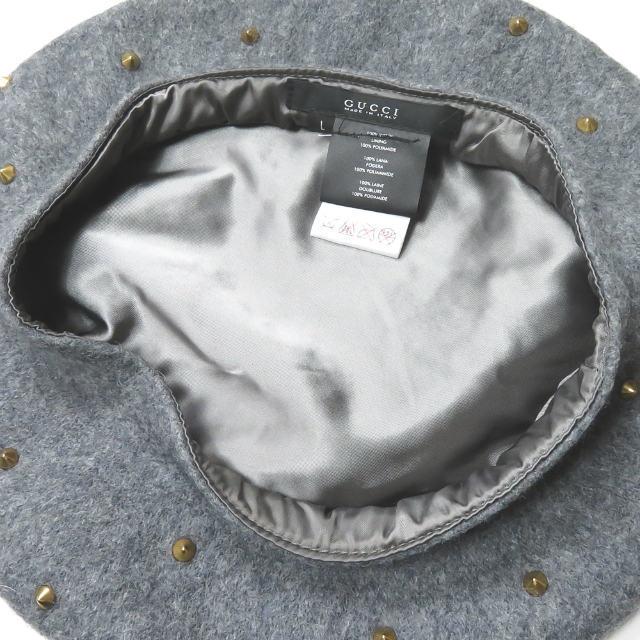グッチ GUCCI イタリア製 ウールスタッズベレー帽 296760 F7DOT L(内周約59cm) グレー 帽子 |  | 05