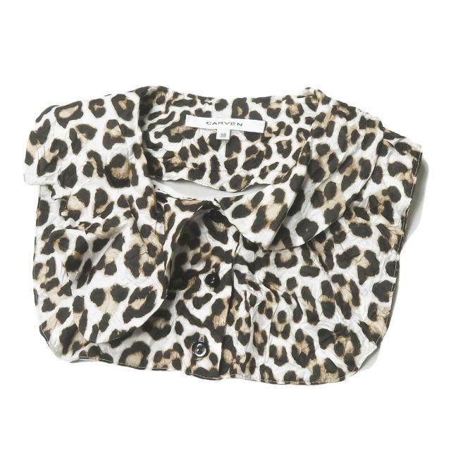 カルヴェン カルベン CARVEN レオパードデタッチャブルカラー ホワイト/ベージュ 付け襟 シャツ | 