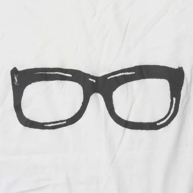 イヴサンローラン YVES SAINT LAURENT イタリア製 アイウェアプリント クルーネックTシャツ M ホワイト 半袖 眼鏡 トップス |  | 05