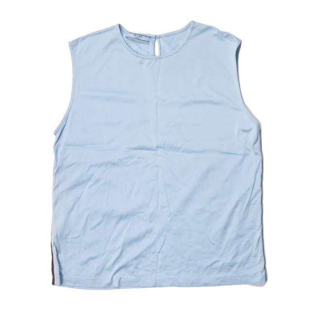 プラダ PRADA サイドラインノースリーブカットソー 139454 R142 L80 L ブルー トップス | 