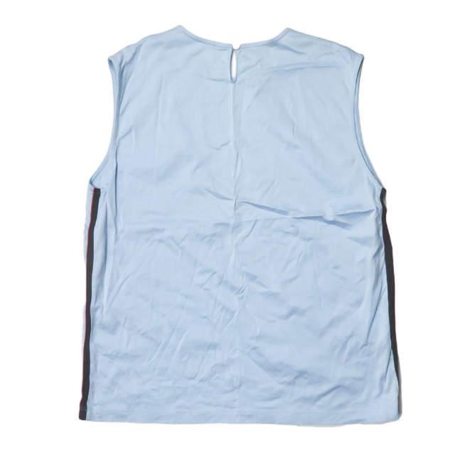プラダ PRADA サイドラインノースリーブカットソー 139454 R142 L80 L ブルー トップス |  | 01