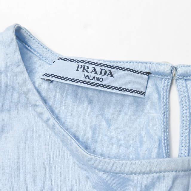プラダ PRADA サイドラインノースリーブカットソー 139454 R142 L80 L ブルー トップス |  | 02