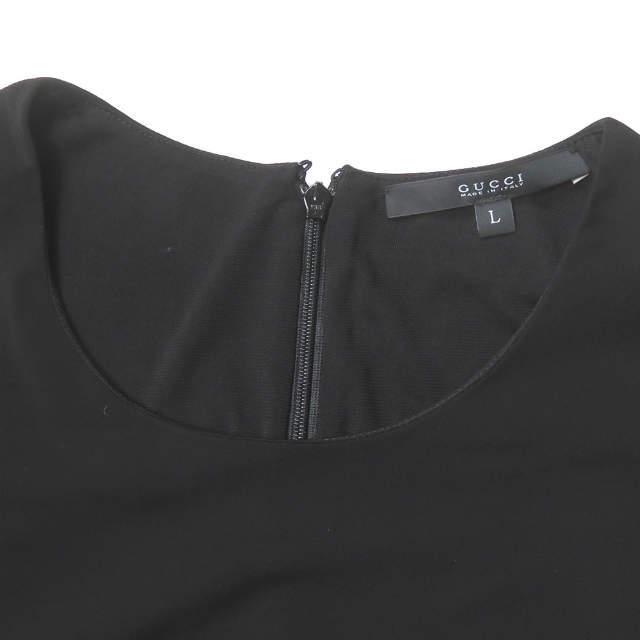 GUCCI グッチ イタリア製 ベルト付き ストレッチレーヨンワンピース 310722 X5224 L ブラック 長袖 ギャザー クレープ ドレス lm2595 |  | 03