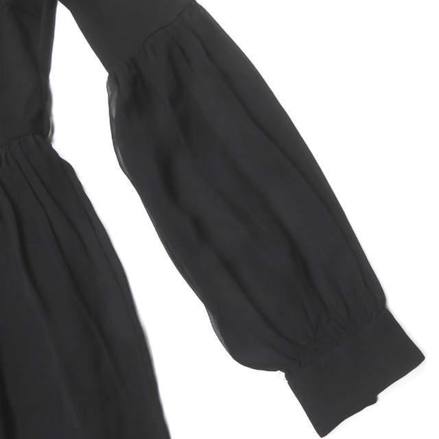 GUCCI グッチ イタリア製 ベルト付き ストレッチレーヨンワンピース 310722 X5224 L ブラック 長袖 ギャザー クレープ ドレス lm2595 |  | 04