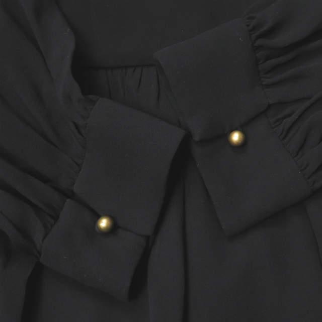 GUCCI グッチ イタリア製 ベルト付き ストレッチレーヨンワンピース 310722 X5224 L ブラック 長袖 ギャザー クレープ ドレス lm2595 |  | 05