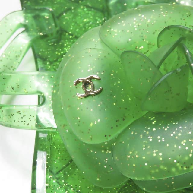 シャネル CHANEL イタリア製 カメリア フラワーラバートングサンダル 39 グリーン ラメ シューズ |  | 07