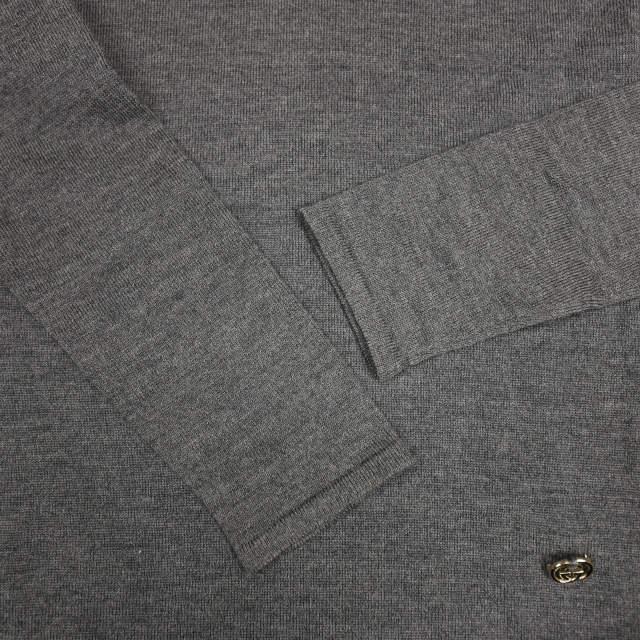 GUCCI グッチ イタリア製 ダブルGピンバッチ付き ウールハイゲージタートルネックニット 167219.X1095 S グレー セーター 長袖 lm2643 |  | 05