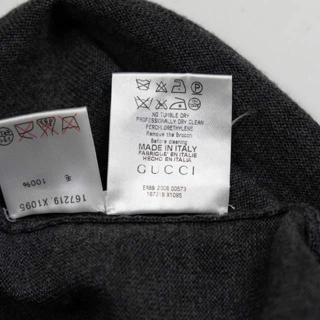 GUCCI グッチ イタリア製 ダブルGピンバッチ付き ウールハイゲージタートルネックニット 167219.X1095 S グレー セーター 長袖 lm2643 |  | 07