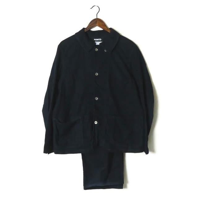 ケンペル KEMPEL コットンモールスキンワークジャケット&ベイカーパンツ 48 ネイビー セットアップ ワーク | 