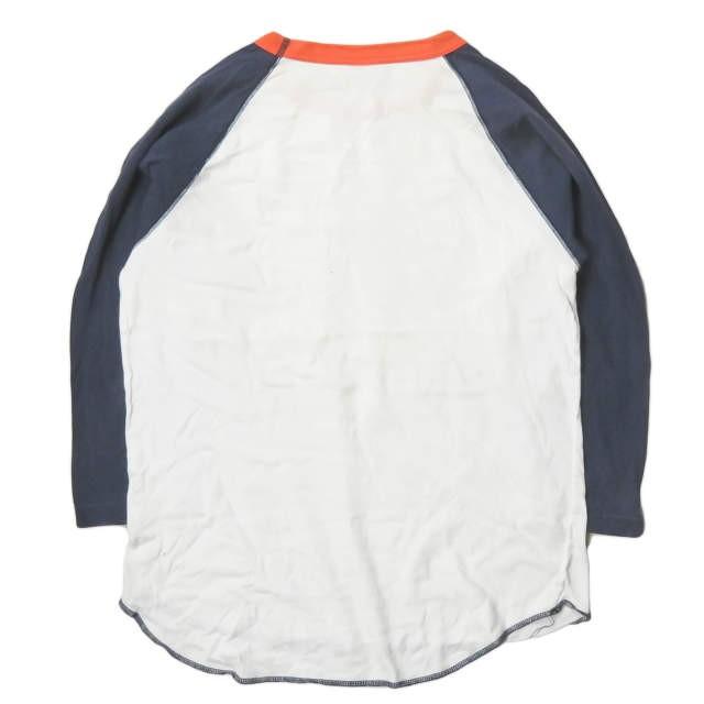 チェスウィック CHESWICK カナダ製 プリントラグランクルーネックTシャツ M ホワイト/ネイビー 七分袖 トップス |  | 01