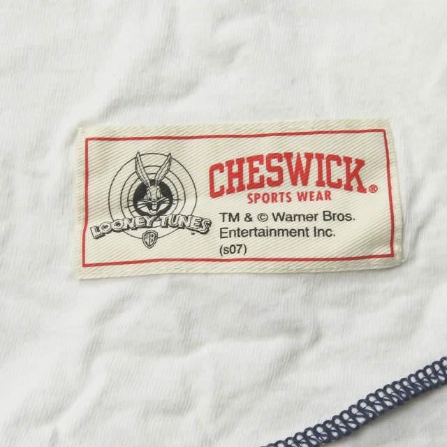 チェスウィック CHESWICK カナダ製 プリントラグランクルーネックTシャツ M ホワイト/ネイビー 七分袖 トップス |  | 07