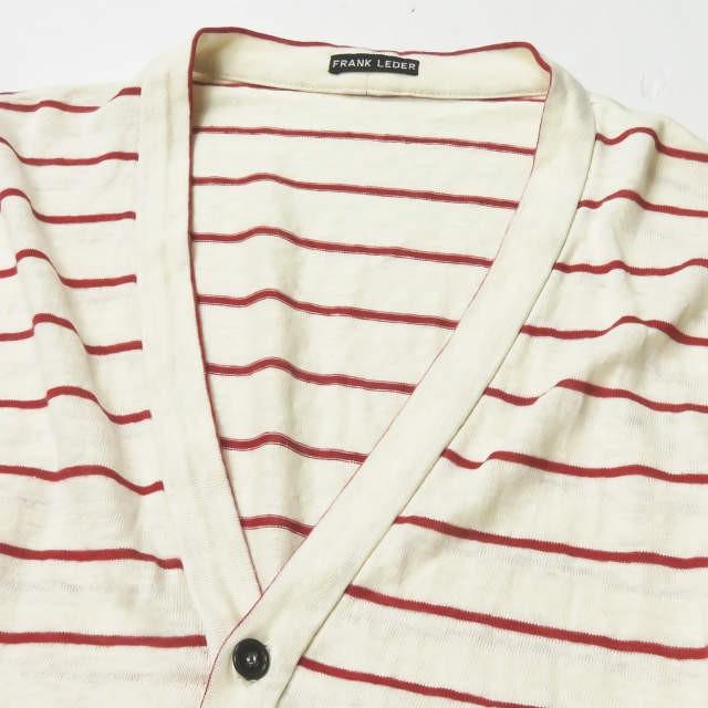 フランクリーダー FRANK LEDER ドイツ製 Striped Linen Jersey Cardigan ボーダーリネンカーディガン 0517093 M レッド/オフホワイト ニット トップス |  | 03
