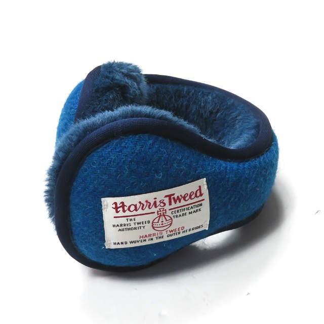 ハリスツイード HARRIS TWEED EARMUFFS ファーイヤーマフ ブルー 耳当て アジャスタブル ユニセックス｜looponline