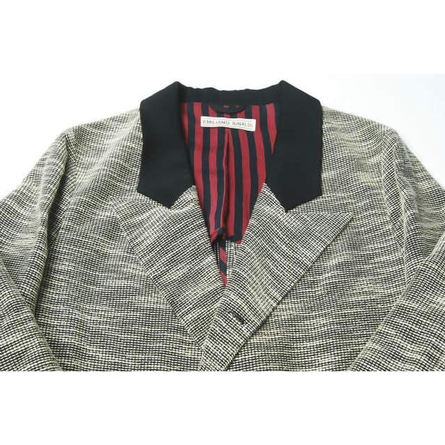 EMiLiANO RiNALDi エミリアーノ リナルディ イタリア製 CHALET JACKET コットンウールジャガード2Bテーラードジャケット 46 |  | 03