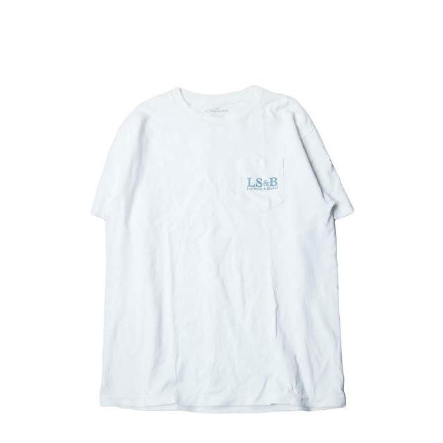 【中古】ロット ストックアンドバレル LOT, STOCK AND BARREL ポケットプリントクルーネックTシャツ L ホワイト 半袖 LS&B トップス mc54860LOOPヤフー