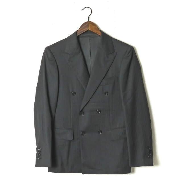 International Gallery BEAMS ビームス ストライプ6Bダブルブレステッドジャケット&ノータックスラックス  42 グレー スーツ |  | 01