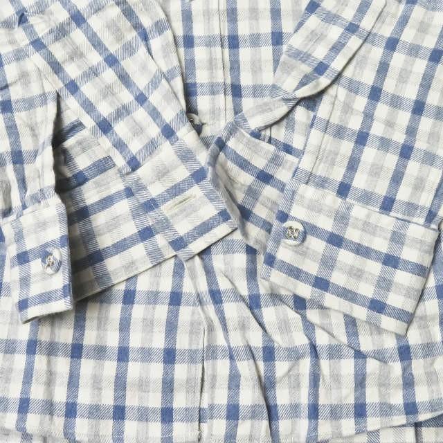 フィンガリン PHINGERIN 日本製 RIBBONED SHIRT ネルチェックボウタイシャツ PD-132-ST-041 S グレー 長袖 リボン コットン トップス |  | 05