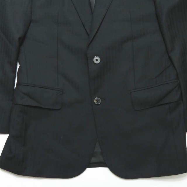 BARNEYS NEWYORK シャドーストライプ2Bテーラードジャケット＆ノータックスラックス 44 ブラック スーツ セットアップ ☆☆mc55690 |  | 07