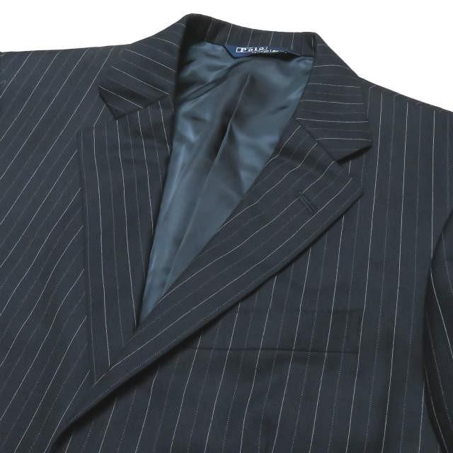 Polo by Ralph Lauren ポロバイラルフローレン ピンストライプ3Bテーラードジャケット&2タックスラックス ネイビー スーツ |  | 06