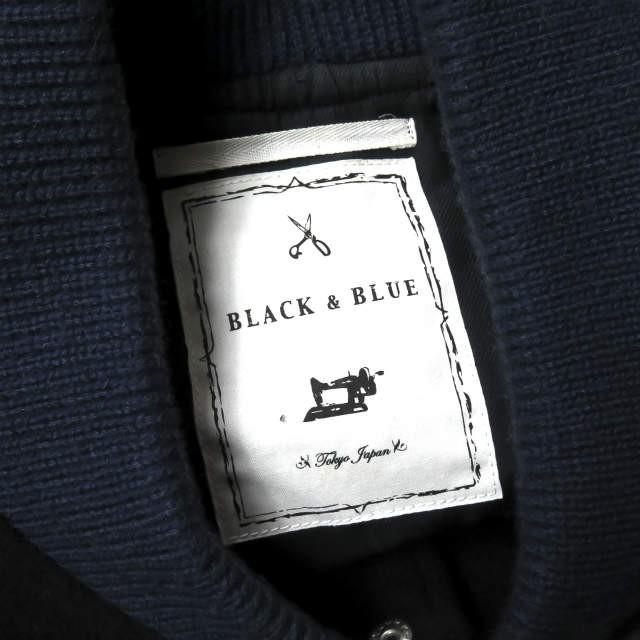 BLACK&BLUE ブラックアンドブルー 日本製 袖レザーメルトンウールスタジャン 117J02 3 スタジアムジャンパー ブルゾン 山羊革 |  | 02