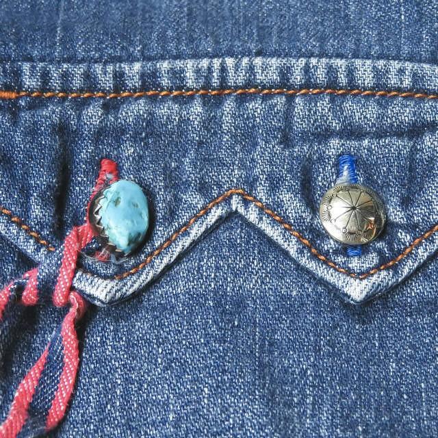 BLUE ブルーブルー 日本製 クラシックユーズドデニムウエスタンシャツ