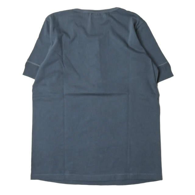 Merz b.Schwanen メルツベーシュヴァーネン 1/4 button facing 半袖ヘンリーネックTシャツ 7 ネイビー コットン トップス |  | 01